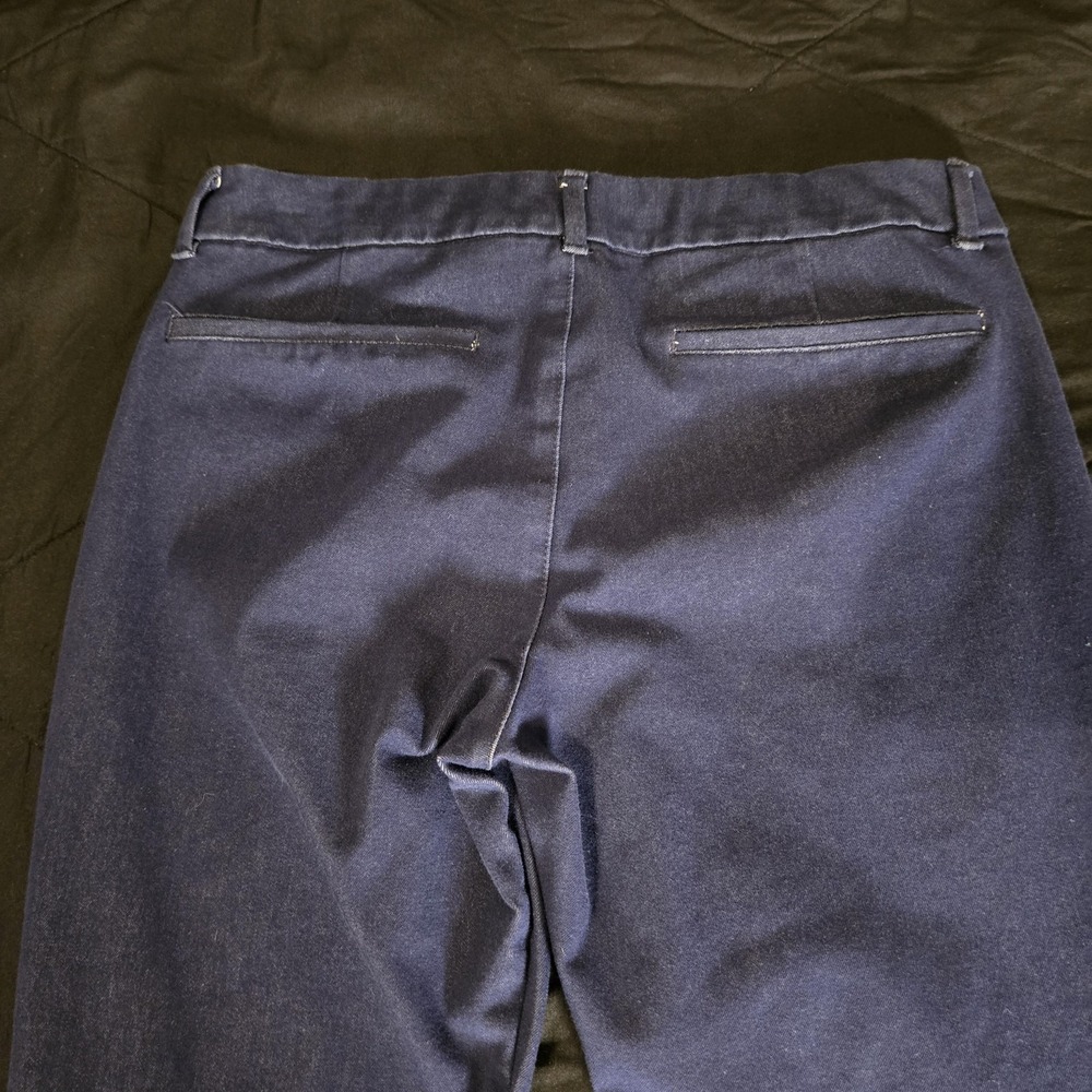 Old Navy Pants Womens 12 Blue Pixie Chino Slim‎ Stretch Ankle Mid Rise Work - Picture 8 of 9